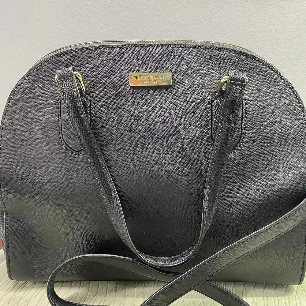 KATE SPADE NY Laurel‎ Womens Leather Bag Black Satchel Purse Great Condition
